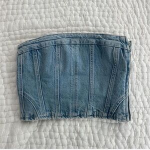 Zara Blue Denim Crop Top